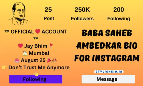 Baba Saheb Ambedkar Bio For Instagram