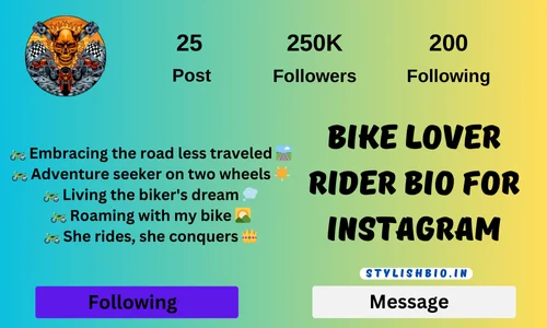 Bike lover rider bio for instagram