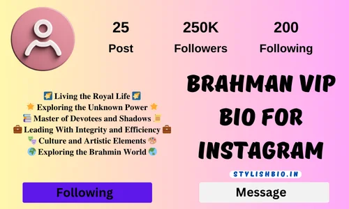 Brahman VIP bio for Instagram