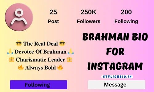 Brahman bio for instagram