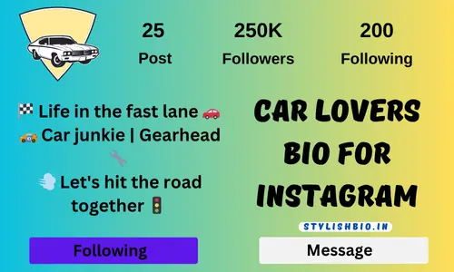 Car Lovers Bio For Instagram