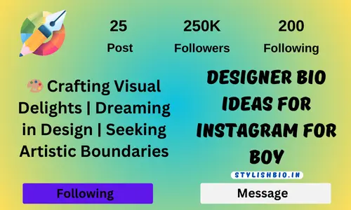 Designer Bio Ideas For Instagram For Boy