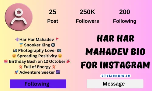 Har Har Mahadev Bio For Instagram