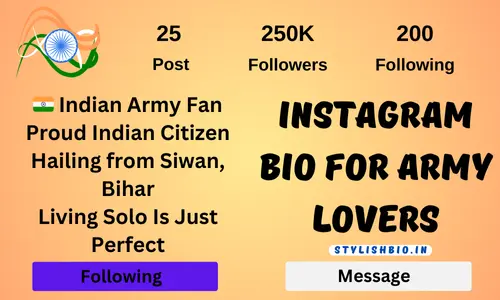 Instagram Bio For Army Lovers