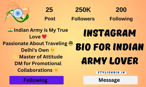 Instagram Bio For Indian Army Lover