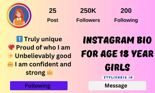 Instagram Bio for Age 18 Year Girls