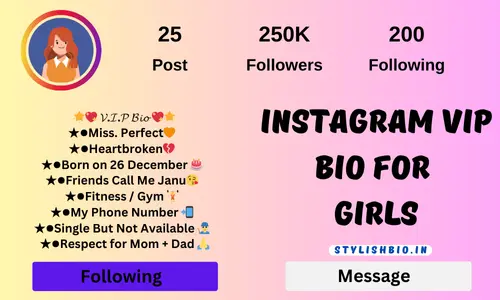 Instagram VIP Bio For  Girls