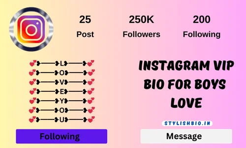 Instagram Vip Bio For Boys 
Love