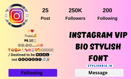 Instagram Vip Bio Stylish Font