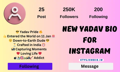 New Yadav Bio For Instagram