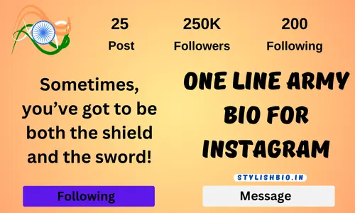 One Line Army Bio for Instagram