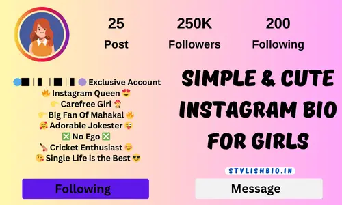 Simple & Cute Instagram Bio For Girls