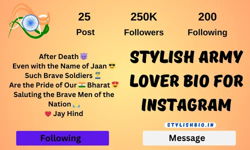 Stylish Army Lover Bio For Instagram