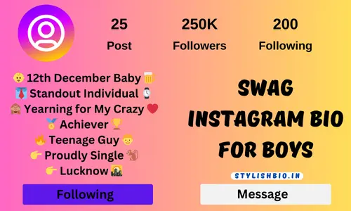 Swag Instagram Bio For Boys