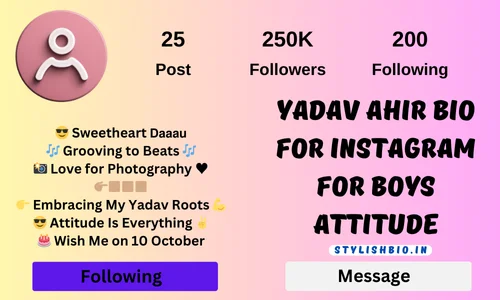 Yadav Ahir Bio For Instagram For Boys Attitude