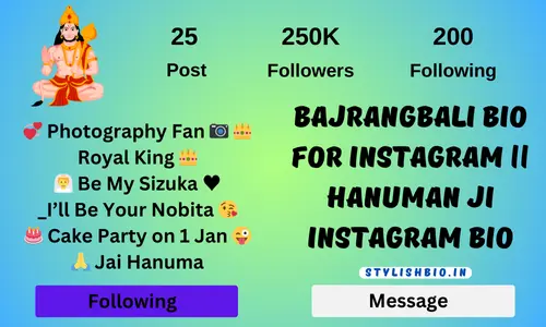 Bajrangbali Bio For Instagram || Hanuman Ji Instagram Bio