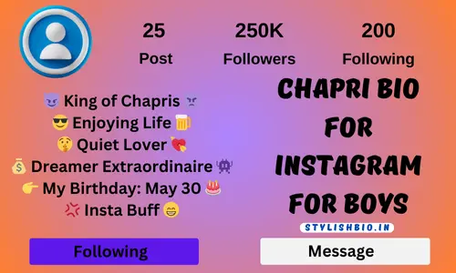 Chapri Bio For Instagram For Boys