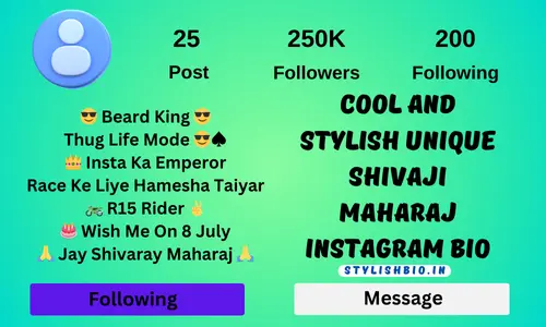 Cool and Stylish Unique Shivaji Maharaj Instagram Bio