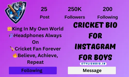 Cricket Bio for Instagram for boys