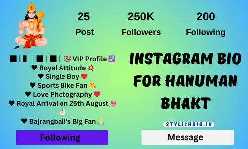 Lord Shree Hanuman JI Instagram Bio