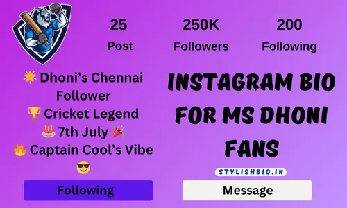 Instagram Bio for MS Dhoni Fans