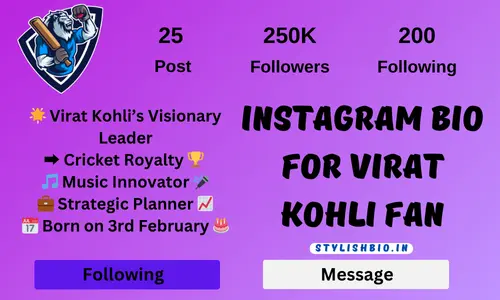 Instagram Bio for Virat Kohli Fan