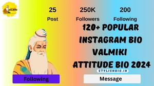 Instagram Bio Valmiki || Valmiki Attitude Bio