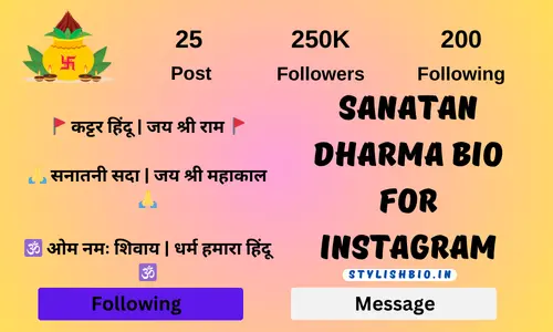 Sanatan Dharma Bio For Instagram