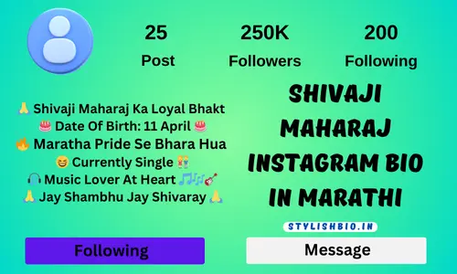 Shivaji Maharaj Instagram Bio In Marathi